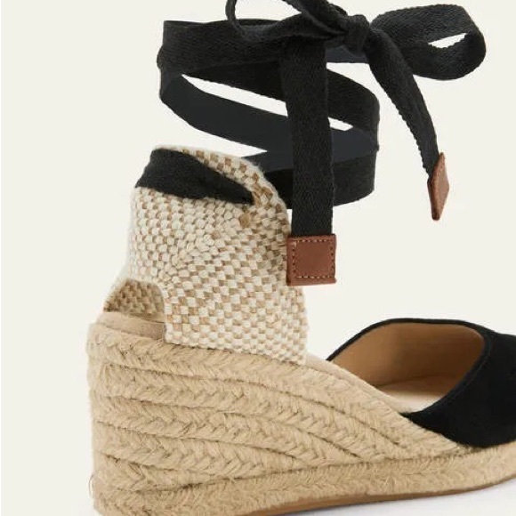 BODEN EXCELLENT CONDITION CASSIE ESPADRILLE WEDGE BLACK SUEDE WOMENS 41 - Picture 2 of 11